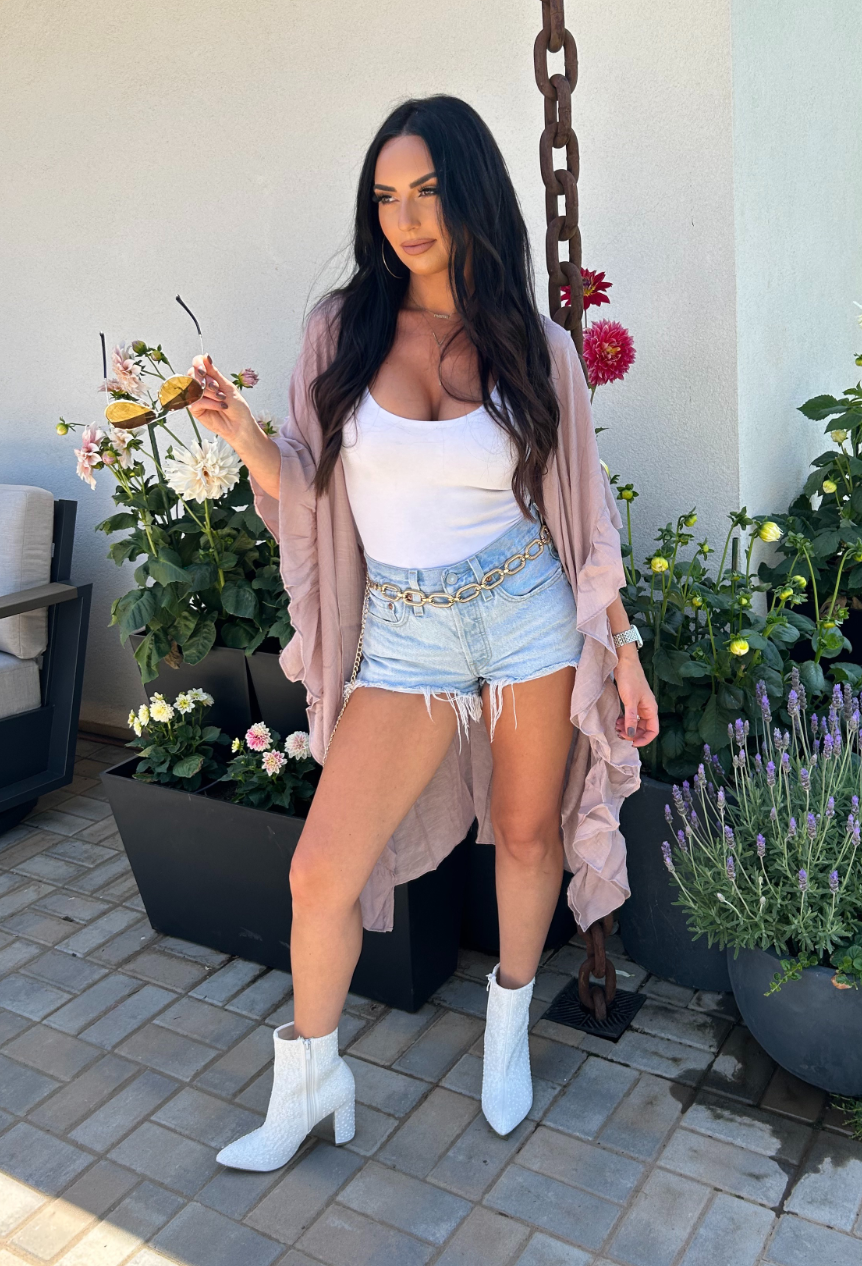 Mauve Ruffled Duster