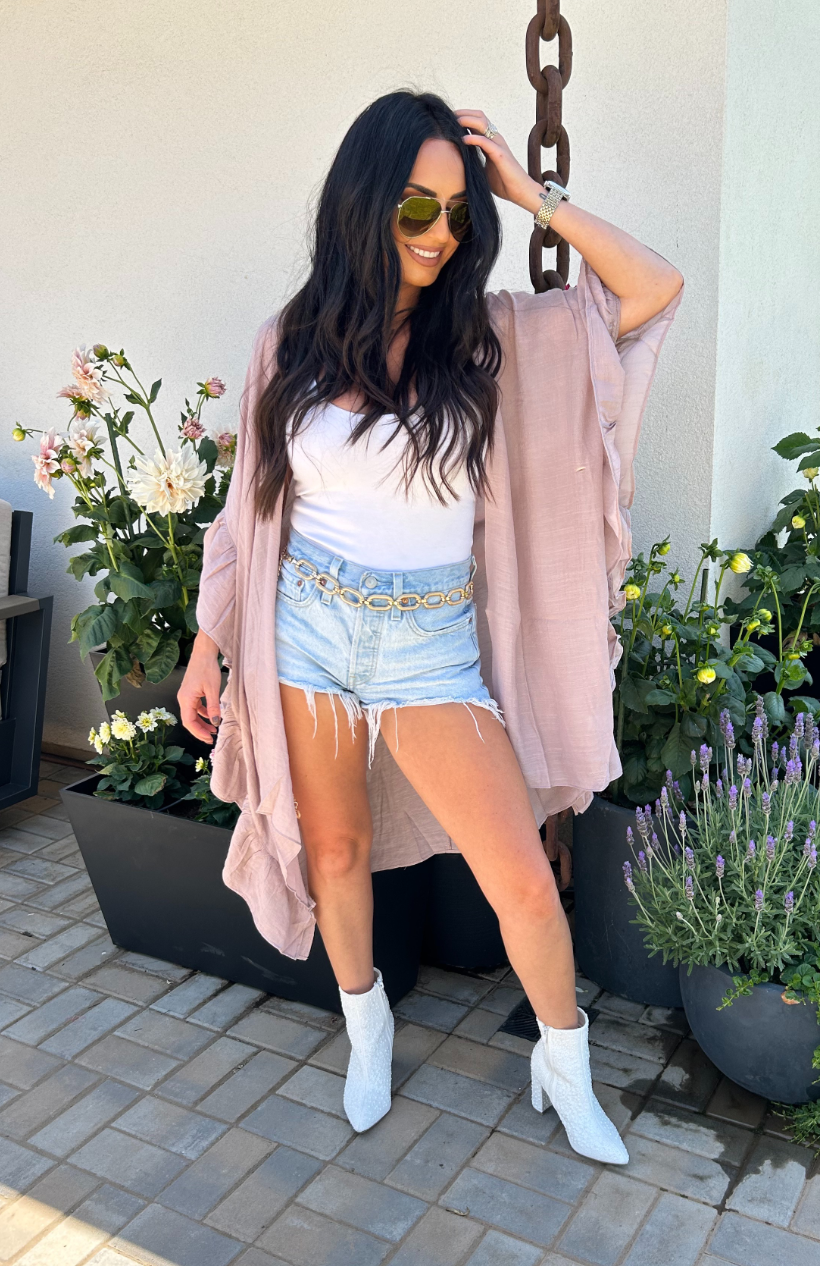 Mauve Ruffled Duster