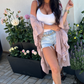 Mauve Ruffled Duster