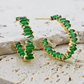 Emerald Glitz Hoop Earrings