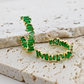 Emerald Glitz Hoop Earrings