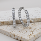 Silver Crystal Hoop Earrings