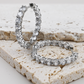 Silver Crystal Hoop Earrings