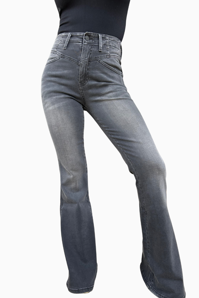 Ultra High Rise Black Flare Jeans