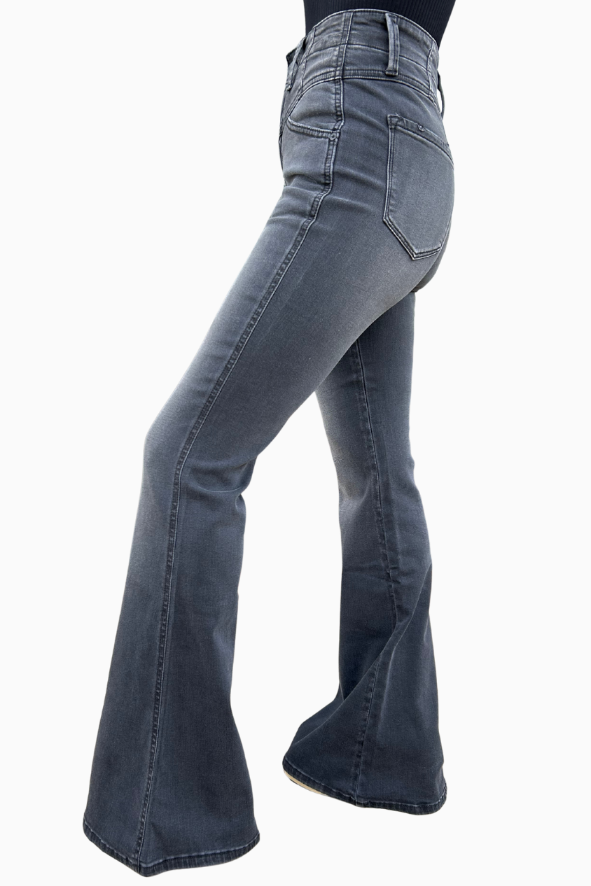 Ultra High Rise Black Flare Jeans
