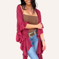 Maroon Ruffled Duster