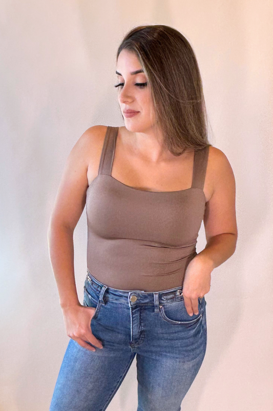 Mocha Square Neck Cami