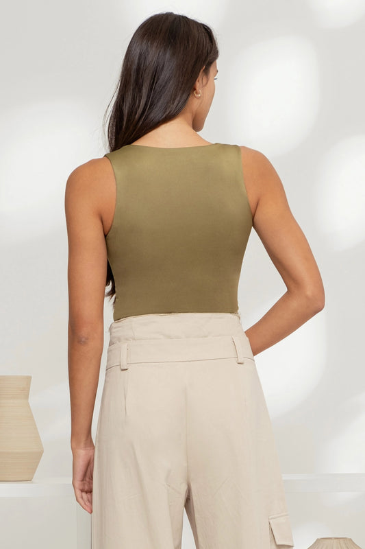 Olive Scoop Neck Cami