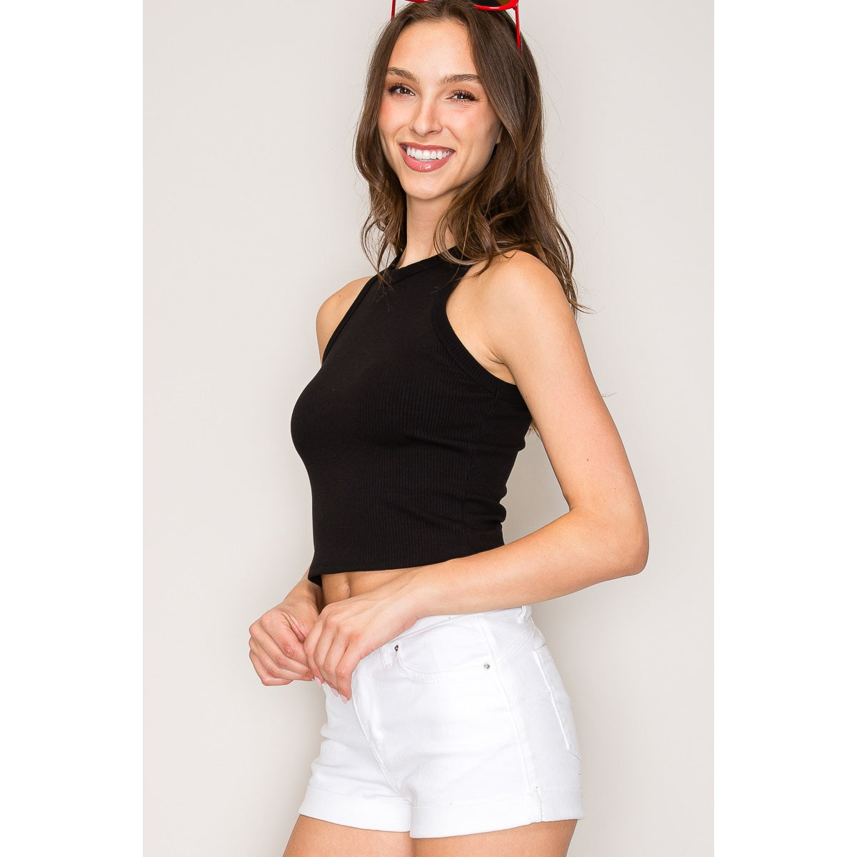 Black High Neck Tank