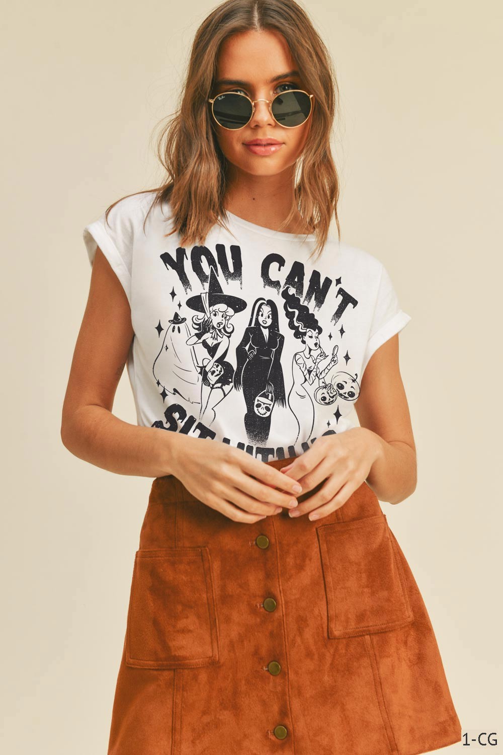 You Can't Sit With Us Rolled Sleeve Tee