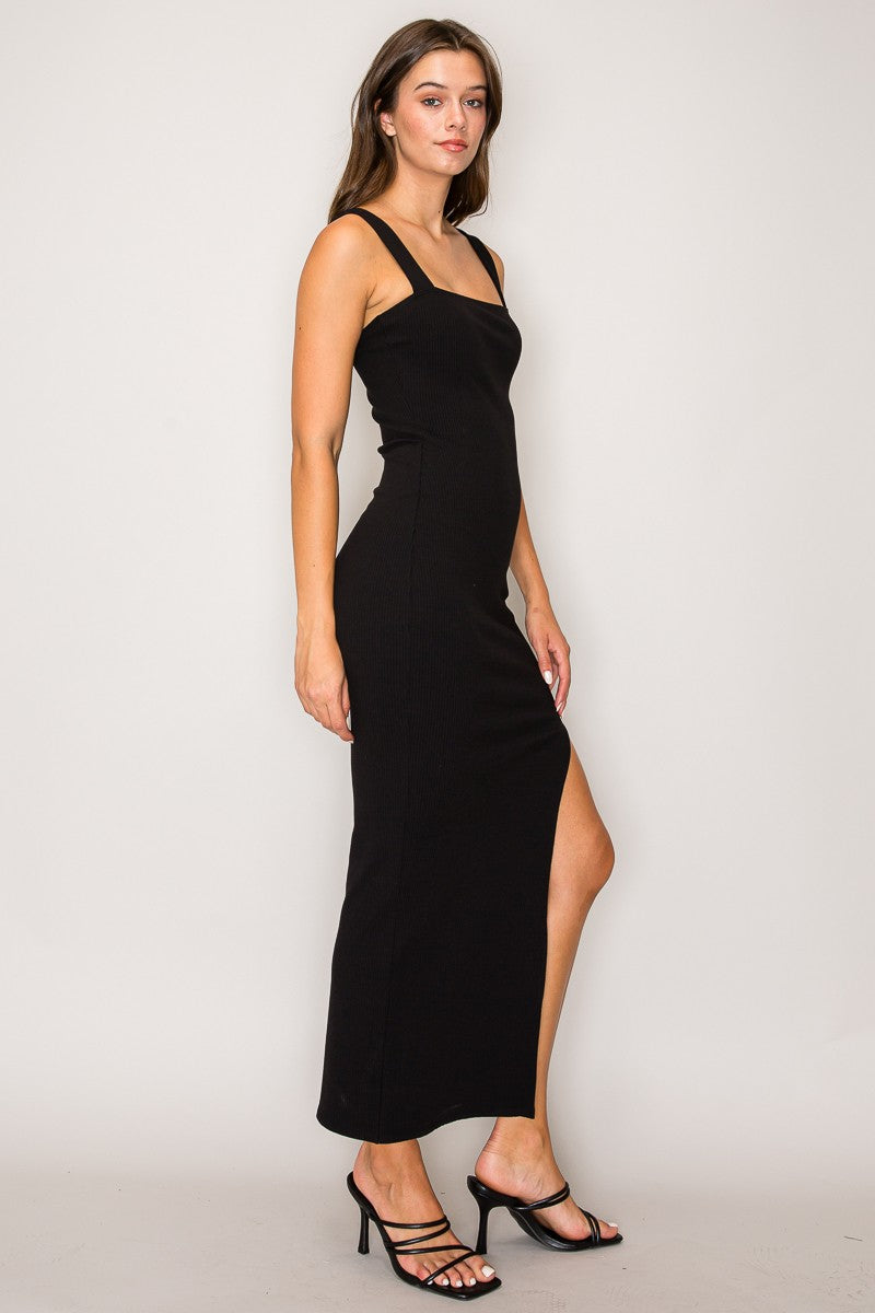 RANDEBOO natural square dress ブラック Square Neck Slip Dress – Another Tomorrow