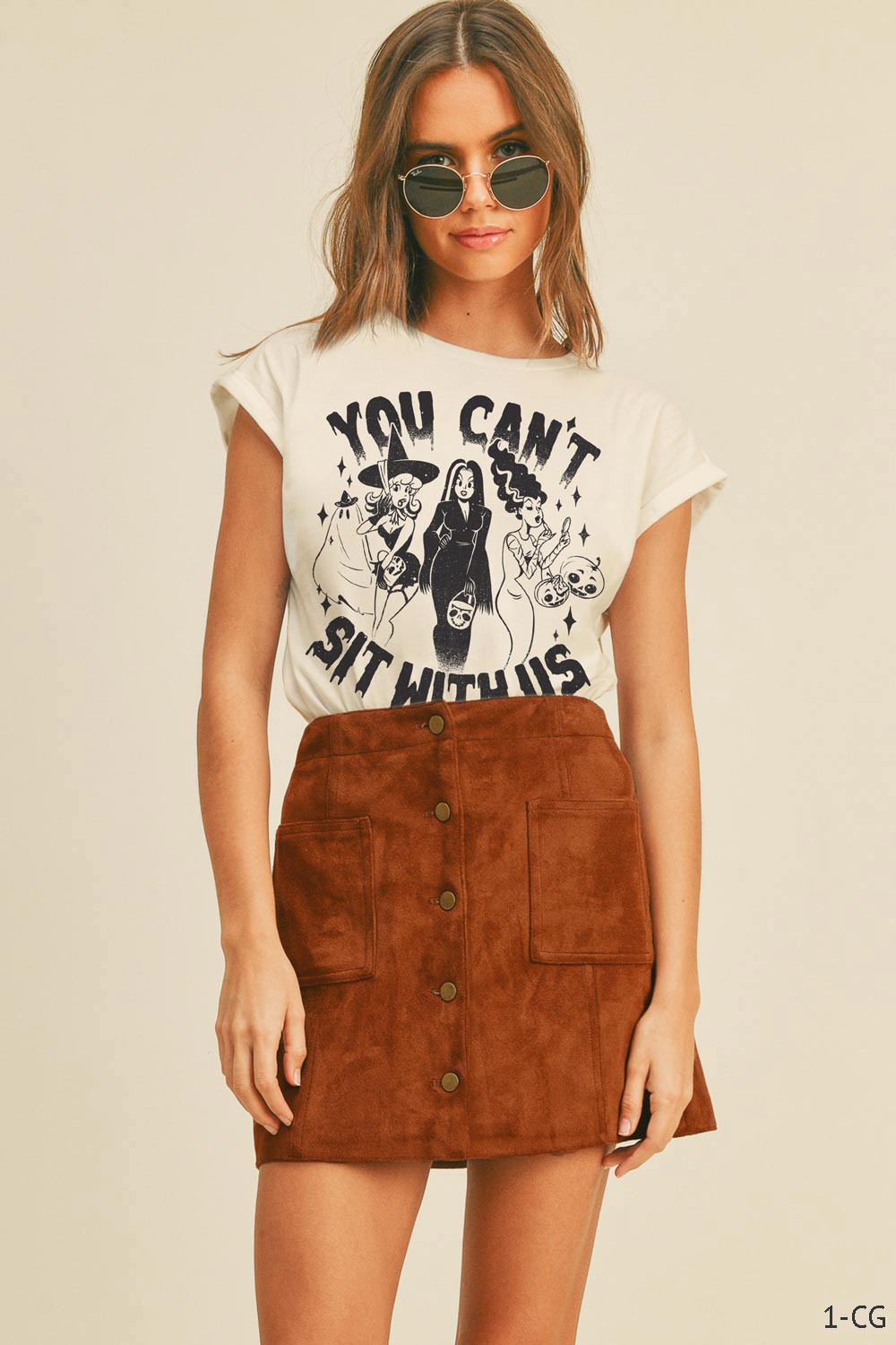 You Can't Sit With Us Rolled Sleeve Tee